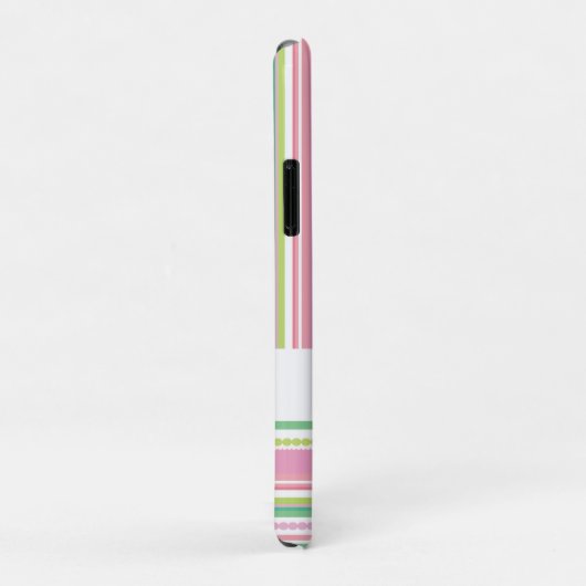 Naam stripey krads roze groen wit Case-Mate iPhone case (Achterkant/rechts)