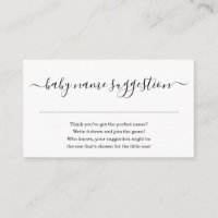 Naam Suggestie Simpele Baby Shower Uitnodiging