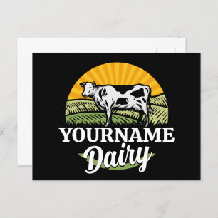 NAAM Sunset Dairy Boerderij Grazing Holstein Koe t Briefkaart