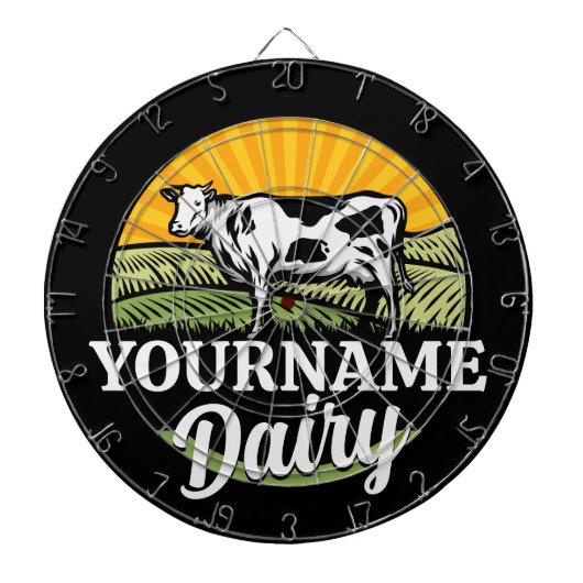NAAM Sunset Dairy Boerderij Grazing Holstein Koe t Dartbord (Voorkant)