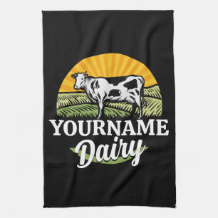 NAAM Sunset Dairy Boerderij Grazing Holstein Koe t Theedoek