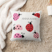 Naam Sweet Cute Pink Red Ladybug Cartoon Kussen (Deken)