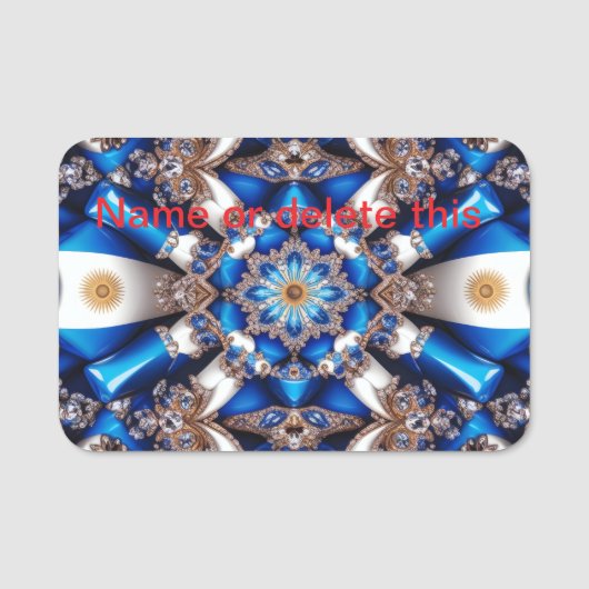 Naam tag met Argentijnse kleuren (Voorkant)