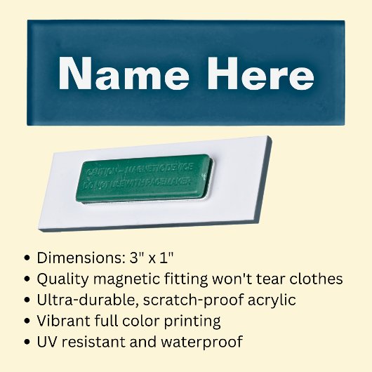 Naam Tag met magnetische houder