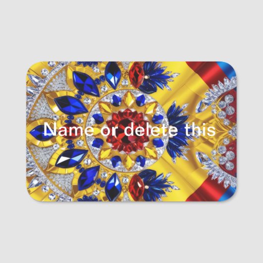 Naam tag met Roemeense kleuren (Voorkant)