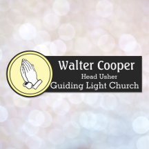 Naam Tag Praying Hands of Your Logo Usher Greeter