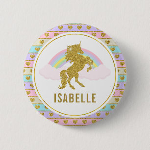 Naam Tag Rainbow Unicorn Party Pin Ronde Button 5,7 Cm