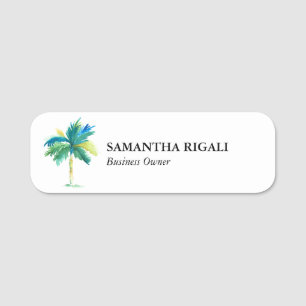 Naam Tag Sjabloon Tropical Palm Tree