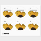 Naam Tag Zonnebloem Sticker (Vel)