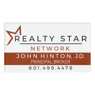 Naam Tage, wit met rode banner Naambadge