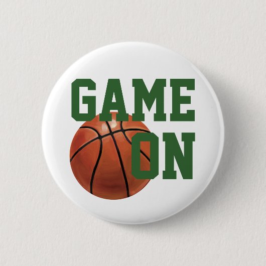 Naam team en Basketball nummer Ronde Button 5,7 Cm (Voorkant)