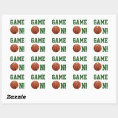 Naam team en Basketball nummer Vierkante Sticker (Vel)