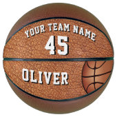 Naam team lederen afdrukspeler basketbal (Voorkant)