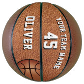 Naam team lederen afdrukspeler basketbal (Verticaal)