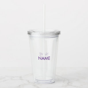Naam, tekst minimalistisch paars aanpassen acryl drinkbeker