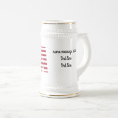 Naam, Tekst op USA 22oz White Gold Stein Mok (Voorkant rechts)