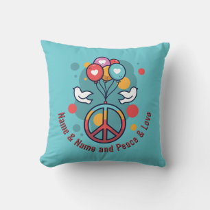 Naam tekst Vredesliefde Boho Hippie Doves wijzigen Kussen