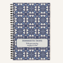 Naam Tekst Waterverf Abstract Geometrisch Patroon Notitieboek