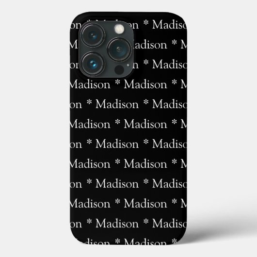  naam, tekst, zwart patroon wit Case-Mate iPhone case (Achterkant)