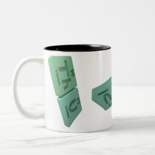 naam-Thu-Th-U-Thorium-Uranium Tweekleurige Koffiemok