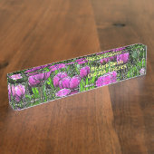 NAAM, TITEL, BEZETTING FLORAL ACRYL NAAMPLAAT NAAMBORDJE (Zijkant)