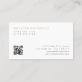 Naam Titel en contactgegevens, QR-code, Tan Grey W Visitekaartje (Achterkant)