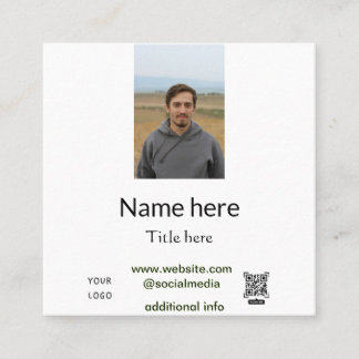 naam titel hier contact info Q R code logo foto e Contactkaartje