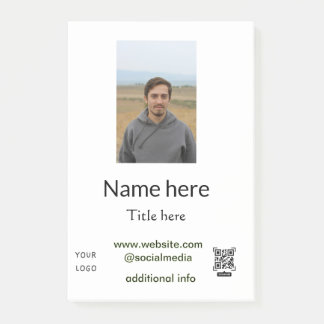 naam titel hier contact info Q R code logo foto e Post-it® Notes