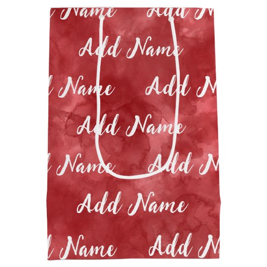 Naam toevoegen Aangepaste rode Waterverf Medium Cadeauzakje (Achterkant)