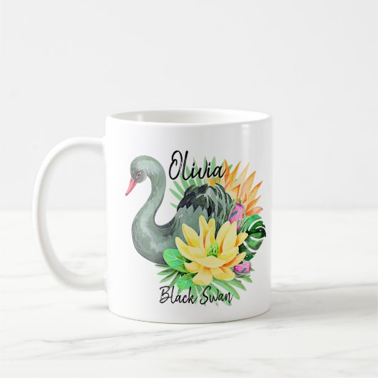 Naam toevoegen Black Swan Australian Animal Bird Koffiemok (Links)