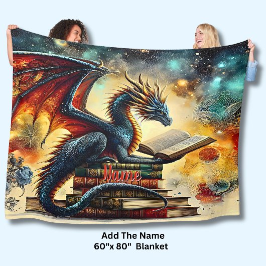Naam toevoegen, Boek Dragon voor Fantasy Reader Bo Fleece Deken