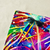 Naam toevoegen Bright Fireworks, Waterverf schilde Strandlaken (In situ)