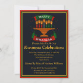 Naam toevoegen Details Happy Kwanzaa Kandles Party Kaart (Voorkant)