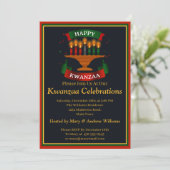 Naam toevoegen Details Happy Kwanzaa Kandles Party Kaart (Staand voorkant)