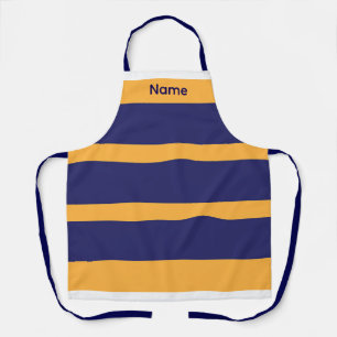 Naam toevoegen Dk Blauw + Crème Strepen Keuken Amb Schort