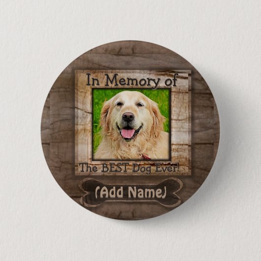 Naam toevoegen | Dog Memorial Ronde Button 5,7 Cm (Voorkant)