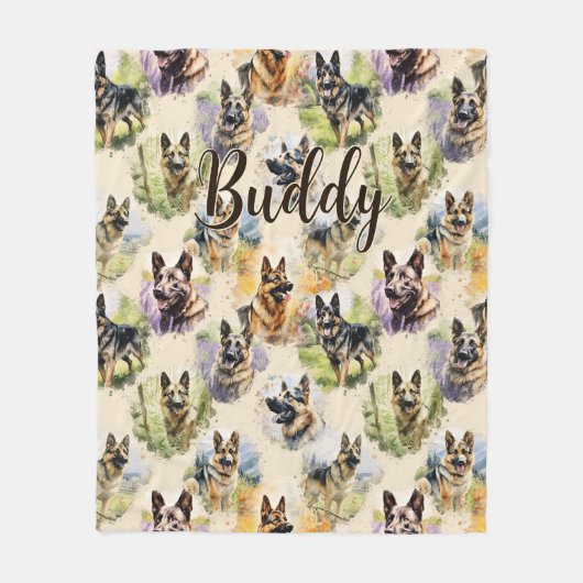 Naam toevoegen, Duitse herder Fleece Deken (Voorkant)