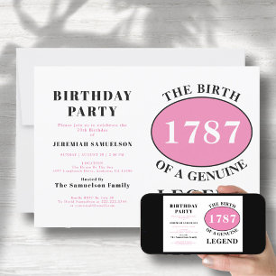 Naam toevoegen en Jaar Legend Pink Birthday Kaart
