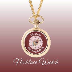 Naam toevoegen floral introvert solitude pink horloge