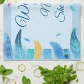 Naam toevoegen Geef Tekst uit Ze heeft Boho Blue F Theedoek (Gevouwen)