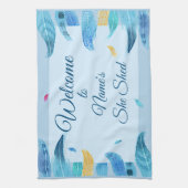 Naam toevoegen Geef Tekst uit Ze heeft Boho Blue F Theedoek (Verticaal)