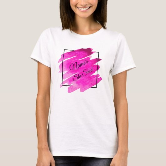 Naam toevoegen Geef Tekst uit Zij vormde Mauve Pen T-shirt (Voorkant)