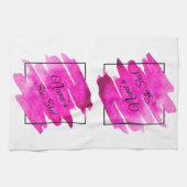 Naam toevoegen Geef Tekst uit Zij vormde Mauve Pen Theedoek (Horizontaal)
