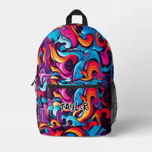 Naam toevoegen Graffiti Design Boy of Girl School Bedrukte Rugzak