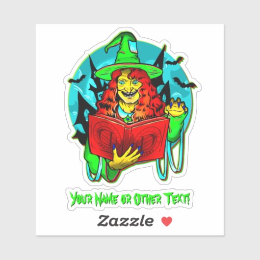 Naam toevoegen: Groen Geel Rood Witch Divine Signs Sticker (Vel)