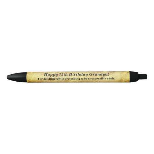 Naam toevoegen, Happy Birthday & Doodling Message Zwarte Inkt Pen (Voorkant)