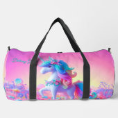 Naam toevoegen Initiaal, Roze & Aqua Eenhoorn Plunjezak (Voorkant)