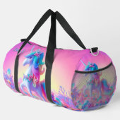 Naam toevoegen Initiaal, Roze & Aqua Eenhoorn Plunjezak (Rechterhoek)