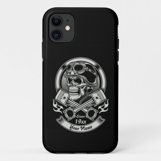 Naam toevoegen Jaar snijder schedel doorsnede zui Case-Mate iPhone Case (Achterkant)