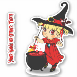 Naam toevoegen: Kleine staartgetuige met Cauldron  Sticker